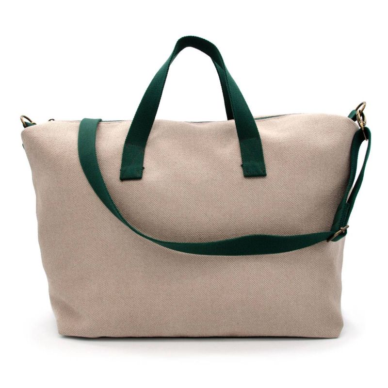 Bolsa de Viaje Verde-Rojo Lona Beige