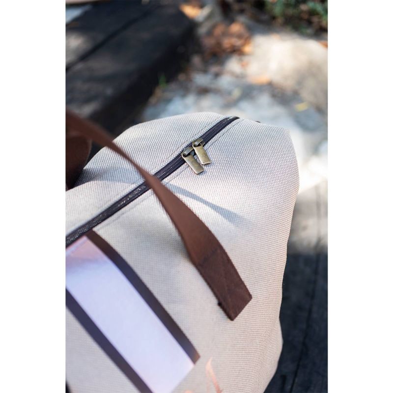 Bolsa de Viaje Marrón-Rosa Lona Beige