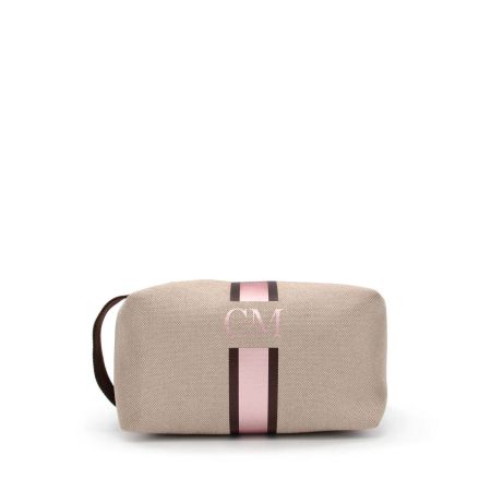 Neceser Marrón-Rosa Lona Beige 2