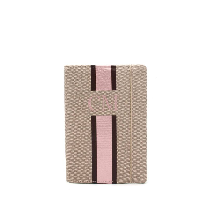 Libreta Marrón-Rosa Lona Beige