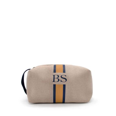 Neceser Azul-Camel Lona Beige 2
