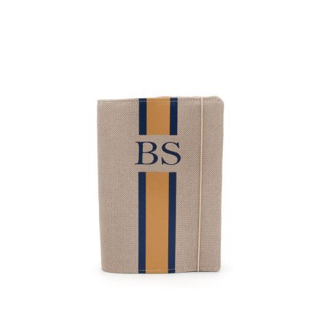 Libreta Azul-Camel Lona Beige 2