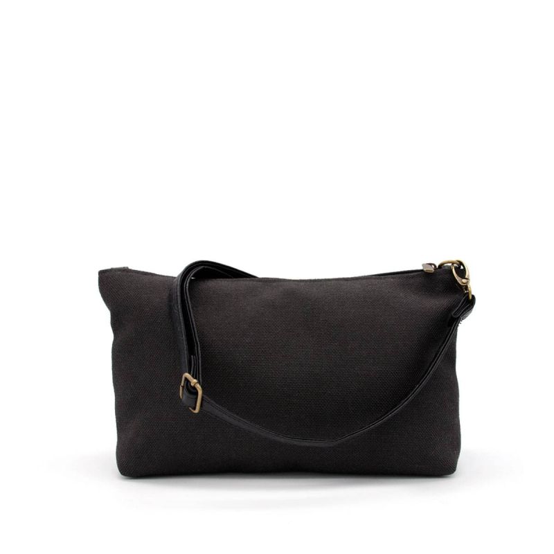Bolso bandolera Granate-Gris Lona Negro
