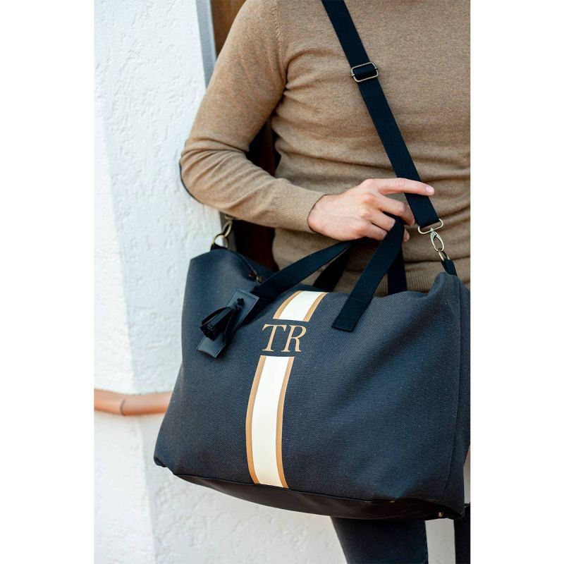 Bolsa de Viaje Camel-Beige Lona Negro