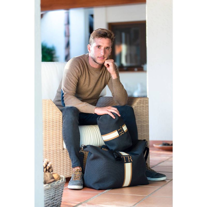 Neceser Camel-Beige Lona Negro