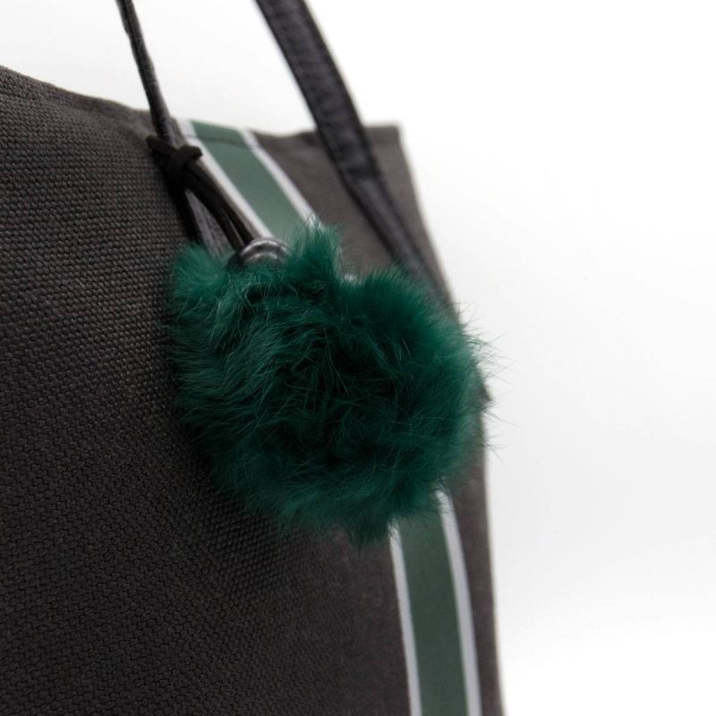 Bolso Verde-Gris Lona Negro