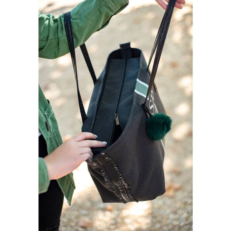 Bolso Verde-Gris Lona Negro