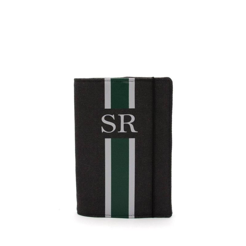 Libreta Verde-Gris Lona Negro