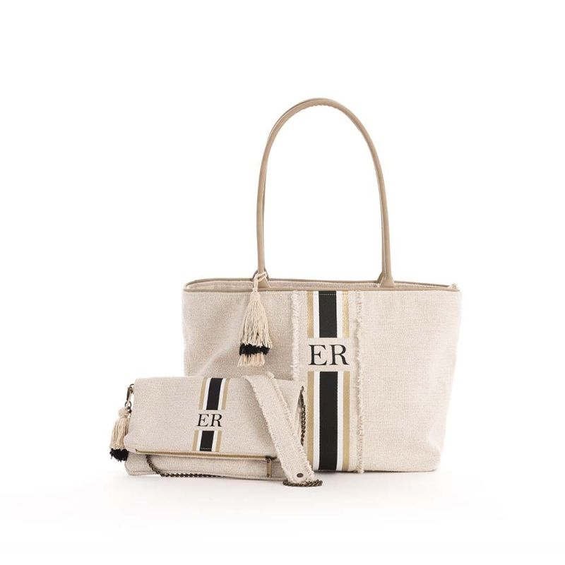 Bolso bandolera Oro - Blanco y Negro...
