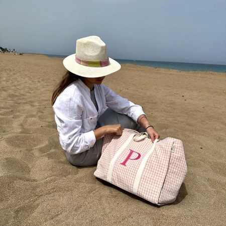 Bolso de playa Rosa Vichy 2