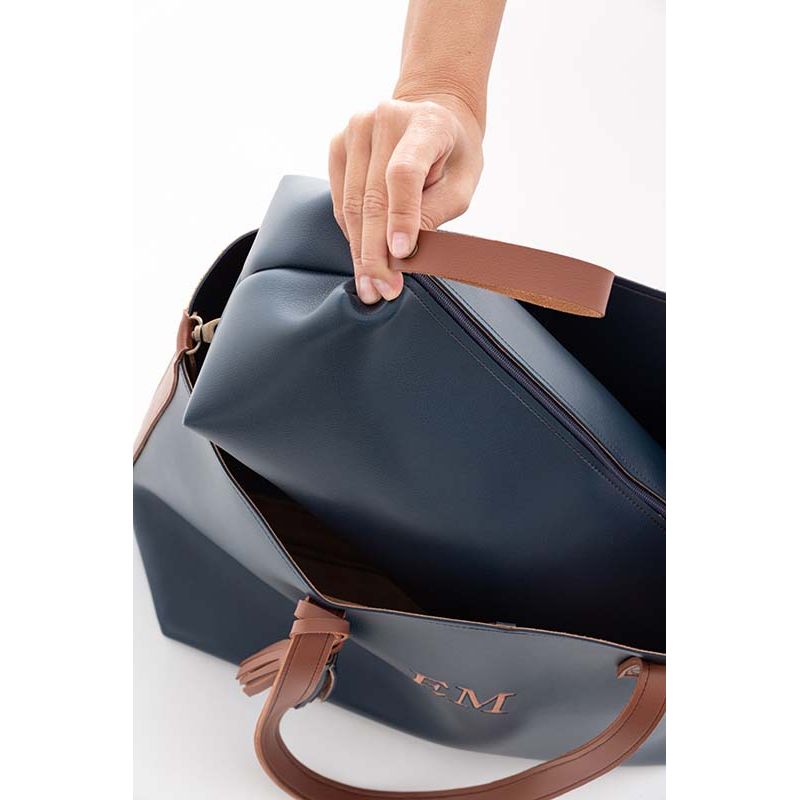 Bolso Shopper Valentina Azul y Simil...