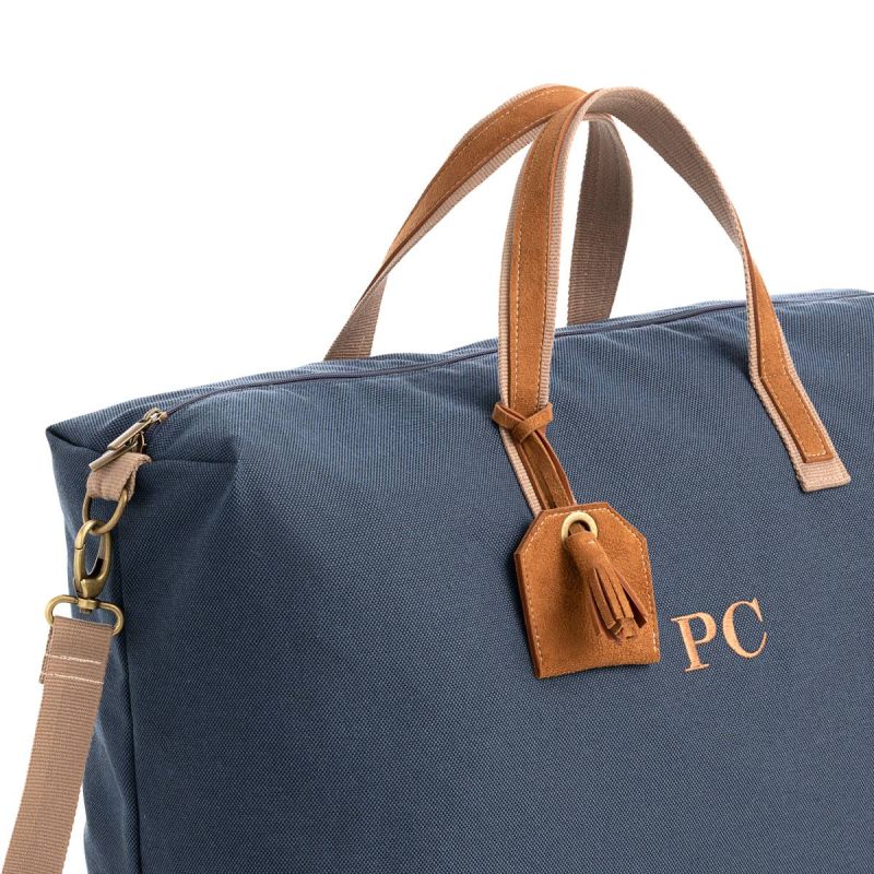 Bolsa de Viaje Azul Gala Símil Ante