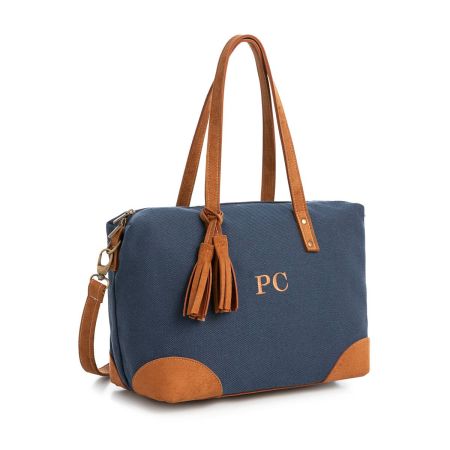 Bolso Azul Gala Símil Ante
